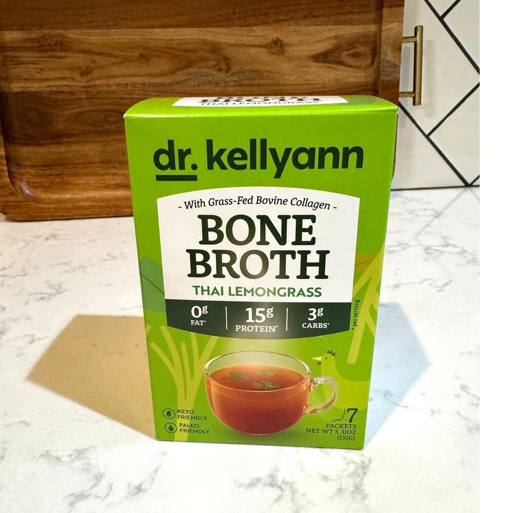 dr. kellyann Bone Broth Liquid Thai Lemongrass x2 16g Protein 5g Collagen
